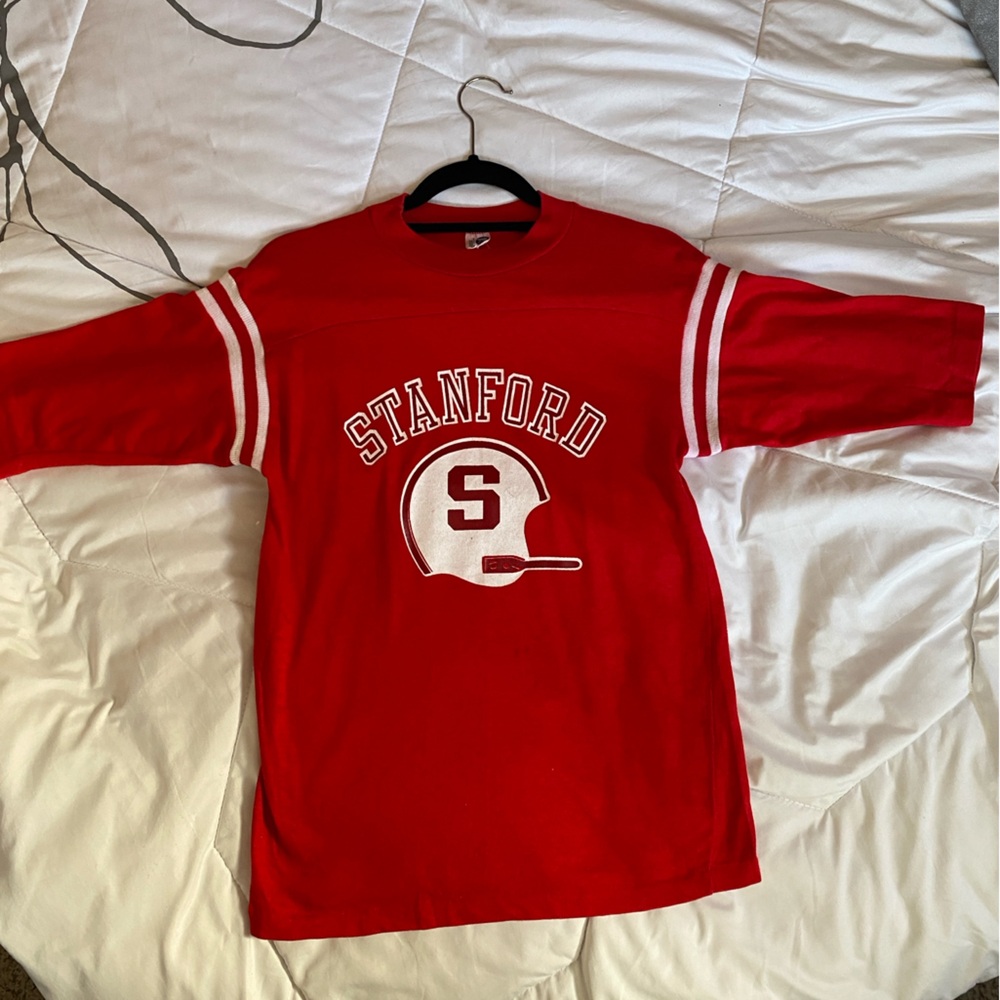 Vintage Retro Artex STANFORD Football Jersey Tshirt 3/4 sleeve 60s 70s throwback - Picture 11 of 11